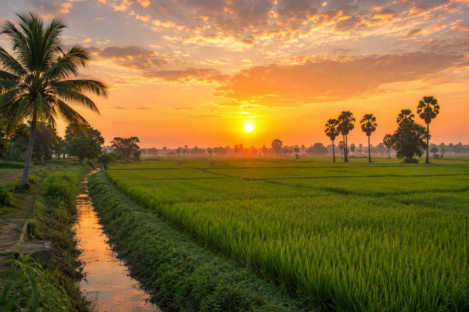 Sunrise over Fields